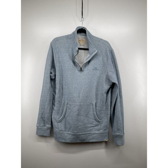 Quicksilver Waterman 1/4 Zip Sweater Mens Sz M Light Blue Pullover Sweatshirt - Picture 5 of 12